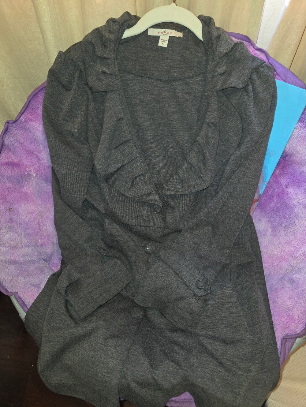Gray Collared Pea Coat - Picture 6 of 10